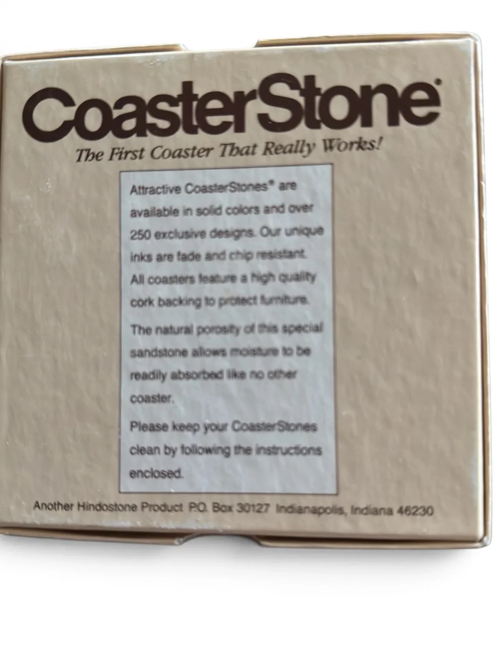 Vintage CoasterStone Butterfly Sandstone Coasters Set of 4 Box Hindostone
